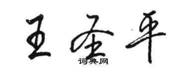 骆恒光王圣平行书个性签名怎么写
