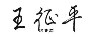 骆恒光王征平行书个性签名怎么写