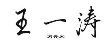 骆恒光王一涛行书个性签名怎么写