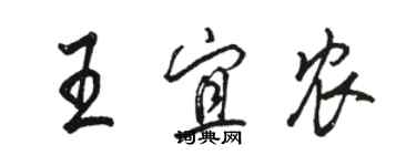 骆恒光王宜农行书个性签名怎么写