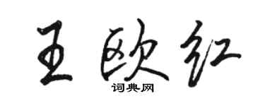 骆恒光王欧红行书个性签名怎么写