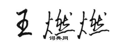 骆恒光王燃燃行书个性签名怎么写