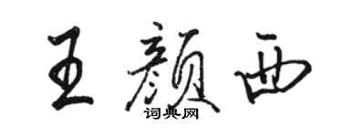 骆恒光王颜西行书个性签名怎么写