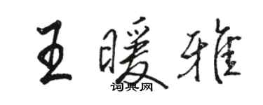 骆恒光王暖雅行书个性签名怎么写