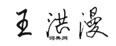 骆恒光王洪漫行书个性签名怎么写