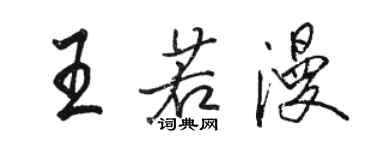 骆恒光王若漫行书个性签名怎么写