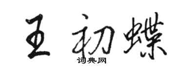 骆恒光王初蝶行书个性签名怎么写