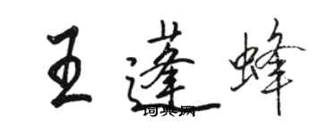骆恒光王蓬蜂行书个性签名怎么写