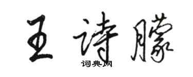 骆恒光王诗朦行书个性签名怎么写