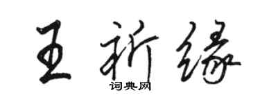 骆恒光王祈缘行书个性签名怎么写