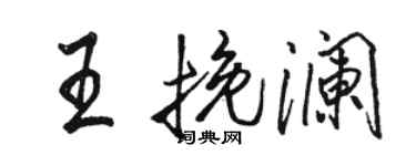 骆恒光王挽澜行书个性签名怎么写