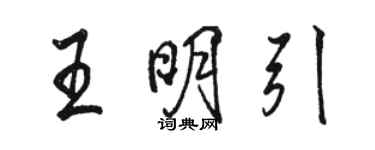 骆恒光王明引行书个性签名怎么写
