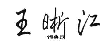 骆恒光王晰江行书个性签名怎么写