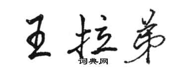 骆恒光王拉弟行书个性签名怎么写