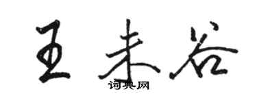 骆恒光王未谷行书个性签名怎么写
