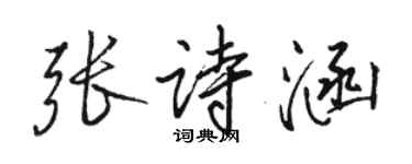 骆恒光张诗涵行书个性签名怎么写