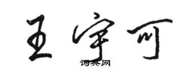 骆恒光王宇可行书个性签名怎么写