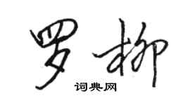 骆恒光罗柳行书个性签名怎么写