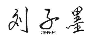 骆恒光刘子墨行书个性签名怎么写