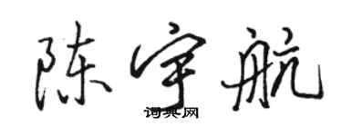 骆恒光陈宇航行书个性签名怎么写