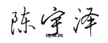 骆恒光陈宇泽行书个性签名怎么写