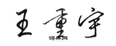 骆恒光王重宇行书个性签名怎么写