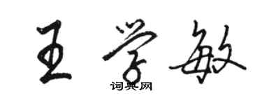 骆恒光王学敏行书个性签名怎么写