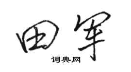 骆恒光田军行书个性签名怎么写