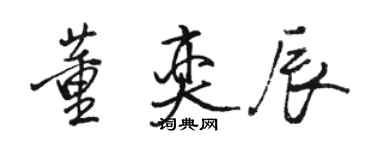 骆恒光董奕辰行书个性签名怎么写