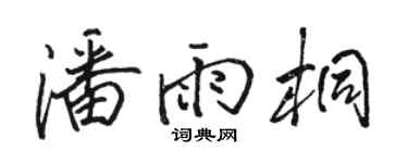 骆恒光潘雨桐行书个性签名怎么写