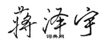 骆恒光蒋泽宇行书个性签名怎么写