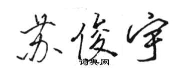 骆恒光苏俊宇行书个性签名怎么写