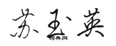 骆恒光苏玉英行书个性签名怎么写