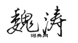骆恒光魏涛行书个性签名怎么写