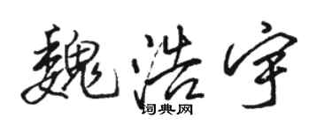 骆恒光魏浩宇行书个性签名怎么写