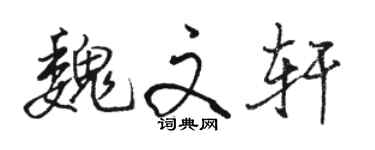骆恒光魏文轩行书个性签名怎么写