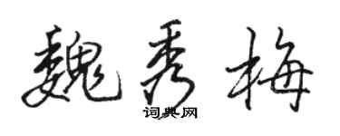 骆恒光魏秀梅行书个性签名怎么写