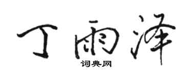 骆恒光丁雨泽行书个性签名怎么写