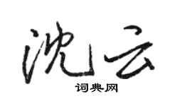 骆恒光沈云行书个性签名怎么写