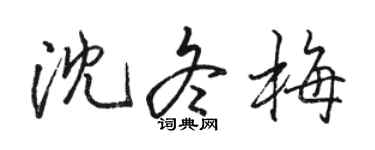 骆恒光沈冬梅行书个性签名怎么写