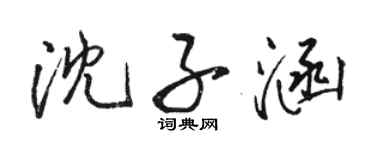 骆恒光沈子涵行书个性签名怎么写