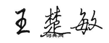 骆恒光王楚敏行书个性签名怎么写