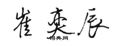 骆恒光崔奕辰行书个性签名怎么写