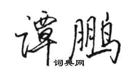 骆恒光谭鹏行书个性签名怎么写