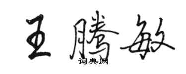 骆恒光王腾敏行书个性签名怎么写