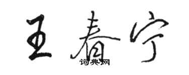骆恒光王春宁行书个性签名怎么写