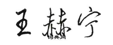 骆恒光王赫宁行书个性签名怎么写