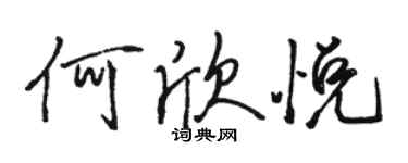 骆恒光何欣悦行书个性签名怎么写