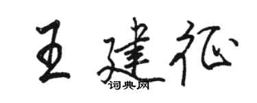 骆恒光王建征行书个性签名怎么写