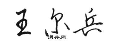 骆恒光王尔兵行书个性签名怎么写